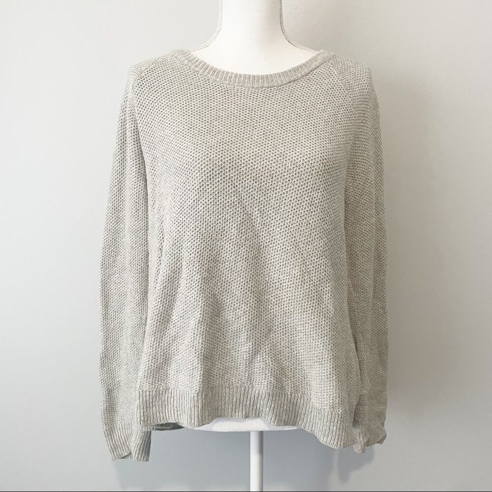 Madewell gray cross back sweater crew neck size small long sleeve comfy